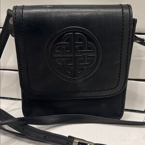Lee River Real Irish Celtic Knot Women's Leather Shoulder Bag Black Crossbody